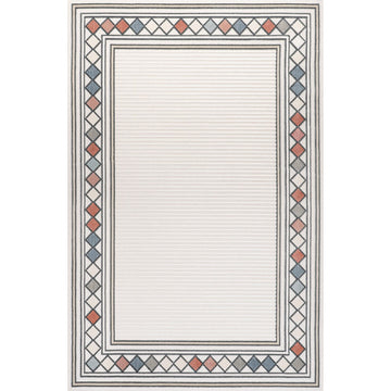 Sebastian High-low Modern Diamond Border Indoor/Outdoor Area Rug